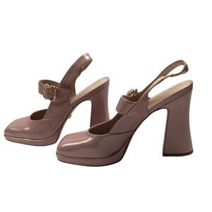 Sam Edelman Pink Patent Leather Platform Mary Jane Slingback Pumps Size 10